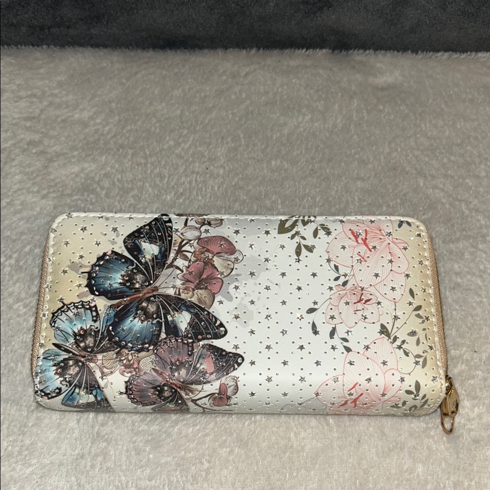 Elegant Floral and Butterfly Women's Wallet